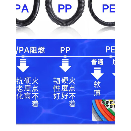 Plastic corrugated pipe PA nylon PP waterproof flame retardant threaded pipe threading hose PE wire and cable protective sleeve pipe PA flame retardant_AD13-inner diameter 10 100 meters