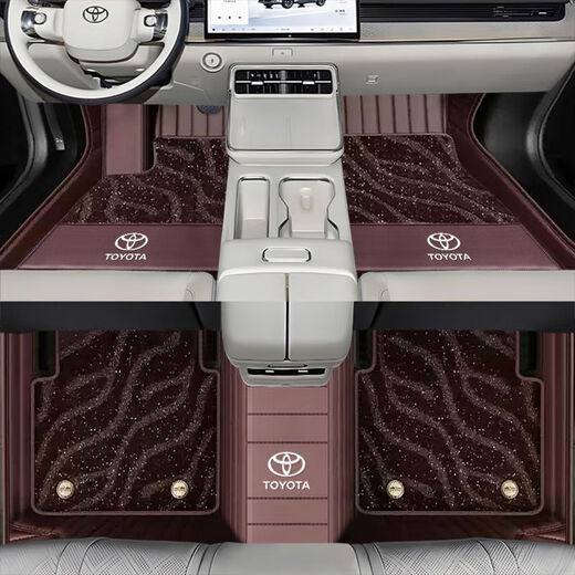 Litian is suitable for Toyota Highlander Asia Dragon CAMRY Prado Corolla fully surrounded car floor mats double layer leather + jacquard blanket coffee color