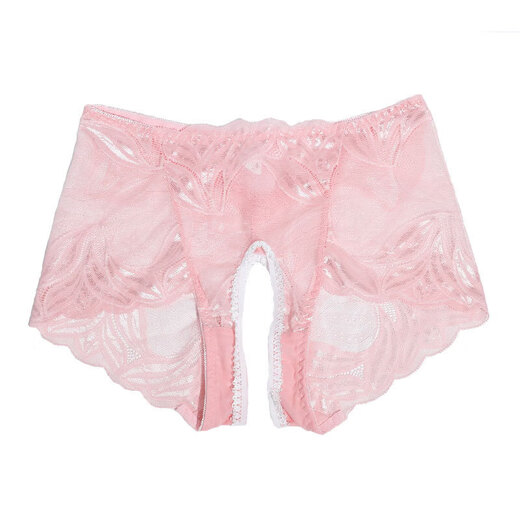 Universal adult men's and women's underwear, perverted pure desire lace open crotch, passionate women's temptation sexy bed, light gray XL size, open crotch 100-130Jin Jin equals 0.5 kg