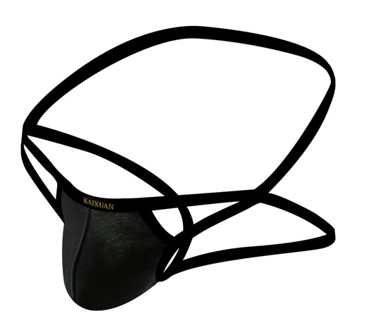 Wangjiang (WANGJIANG) men's sexy underwear fun thong ultra-thin breathable sexy pants fun briefs T black S /M