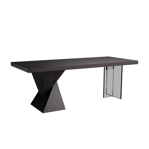 KSALOY Italian minimalist study desk light luxury design home office desk acrylic modern simple smoked wood color smoked wood color + acrylic desk + power strip 220*90*75cm