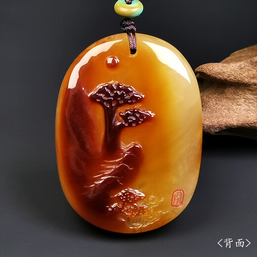 Amber School, one object, one picture, one certificate, beeswax pendant, horse carving, natural amber necklace, immediate success, no cracks, pendant 14.45g, 46*33*12mm