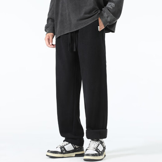 Mark Huafei Chenille Scimitar Pants Men's 2025 New Warm Trousers Loose Velvet Thickened Casual Pants Khaki XL