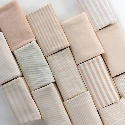 Fantasy fabric organic cotton natural colored cotton stripes infant pure cotton fabric knitted jersey thread green 4mm stripe half meter