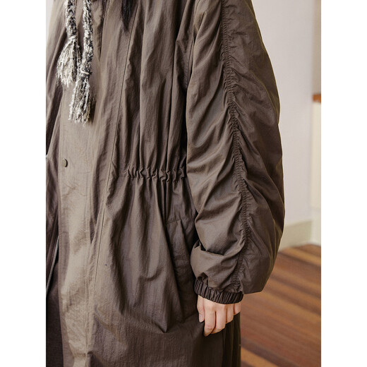 OCTOPUSME Octopus Home 10/31 New at 20:00, long windbreaker style cotton coat for women, gray coffee color M