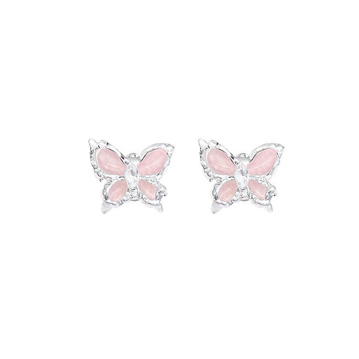S925 Silver Needle Dream Bow Earrings for Women Simple Fairy Earrings Lighter Luxury Earrings Niche Design Earrings Blue Butterfly Earrings