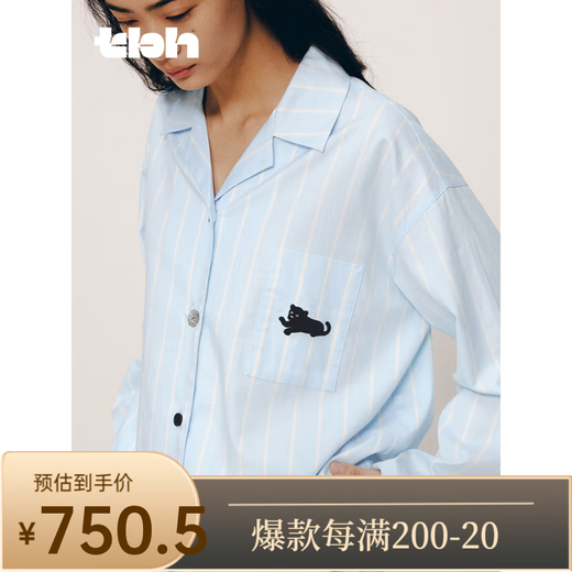 Brutalist Home Furnishing Gong Jun's same style Urban Beast Black Panther Tencel Cotton Home Clothes Suit can be worn outside for couples in all seasons Black Panther Tencel Cotton Long Home Clothes Water Drop Blue XL