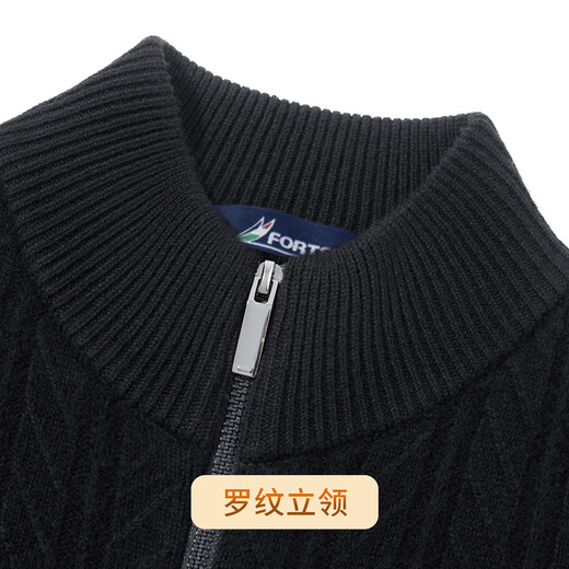 Rich 100% sheep wool heavyweight 520G winter middle-aged warm sweater stand-up collar cardigan coat cardigan sweater for men