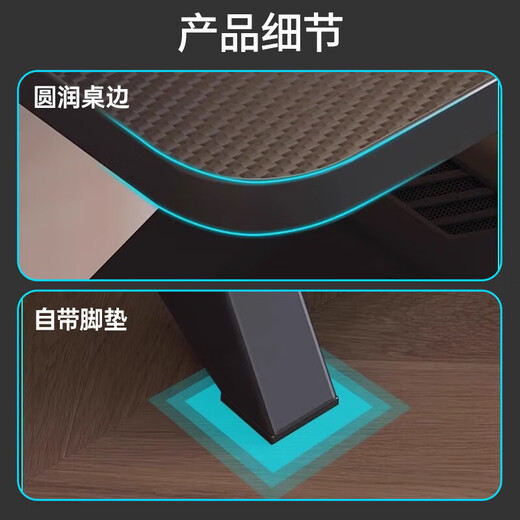 Computer desk desktop gaming table game double desk desk workbench home bedroom long table and chair carbon fiber surface-single gaming-120*60