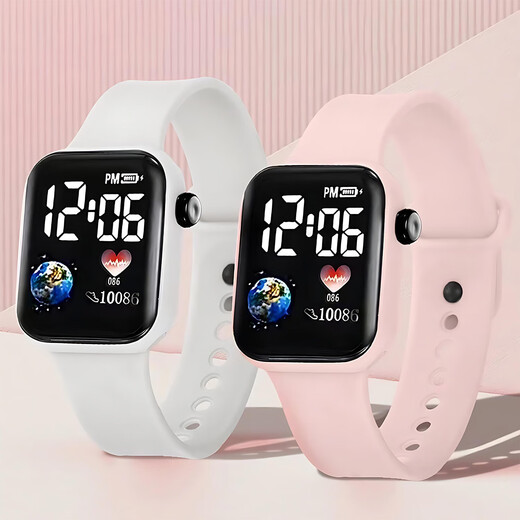 Trendy new watch ins high-looking men's and women's junior high school full screen luminous technology watch white discount event price + technology luminous