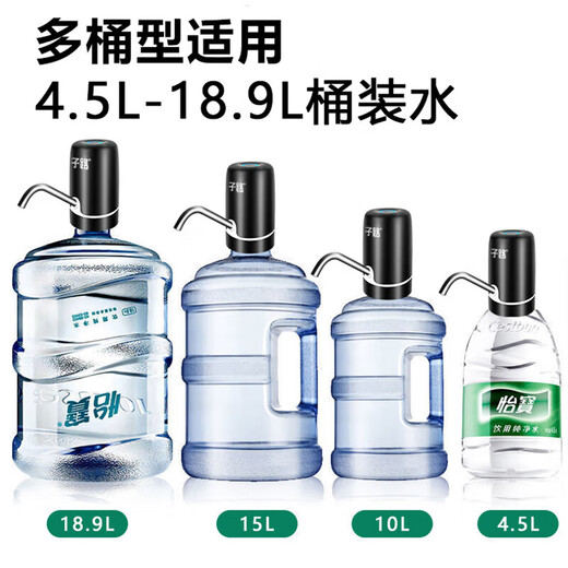 Zilu (ZILU) bottled water pump, electric water dispenser, water suction pump, automatic mineral water pressure water dispenser, water dispenser pump, upgraded double pump model, quiet and super fast water delivery, black