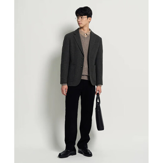 Beanpole New Product Containing Sheep Wool Beanpole 2025 Autumn and Winter Men's Business Commuting Suit Jacket Khaki M 175/92A