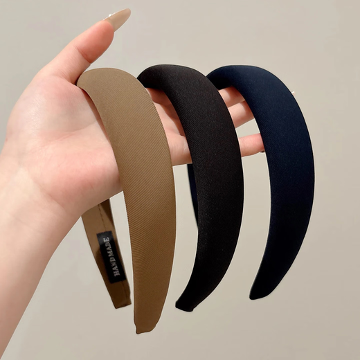 Maillard wide-brimmed sponge headband for women 2025 new high-end autumn and winter pressure hair high top 1# beige - about 3cm wide