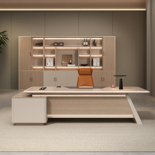 Lacquered desk boss table light luxury desk simple modern high-end manager office president table 1.6 meters boss table