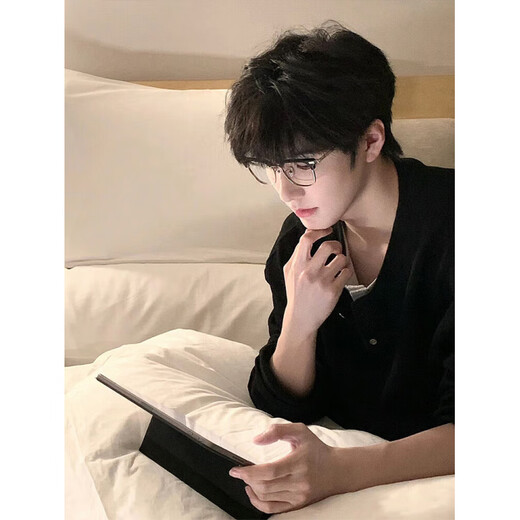 Funny Henry shirt fake two-piece fake two-piece v-neck long-sleeved T-shirt men's summer thin lazy Korean handsome sweatshirt niche light gray M