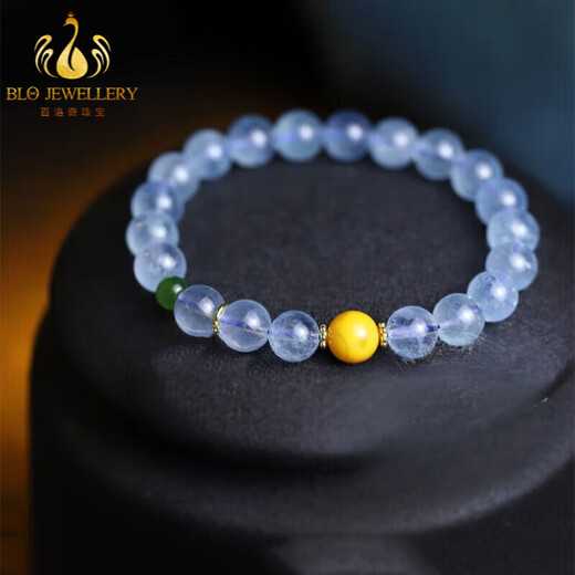 Bailuoqi Xie Xie ice-permeable aquamarine bracelet for women South red gourd pendant blue bracelet 520 gift with gourd 8cm