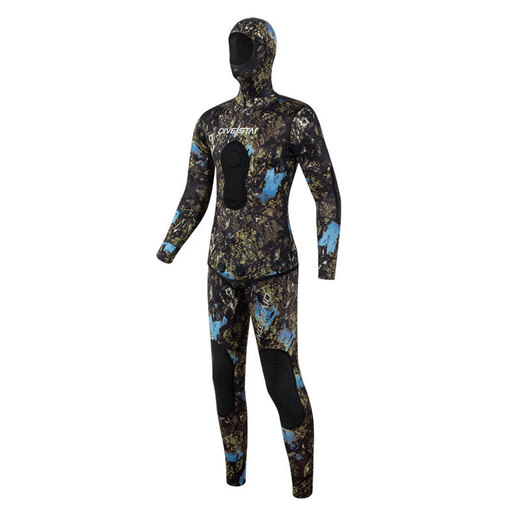 Diving Star 3/5/7mm men's and women's diving suits, Japanese and Korean rubber snorkeling split suits, cold-proof and warm, thickened free-diving wetsuits, 7mm Tuohai inner rubber surface S