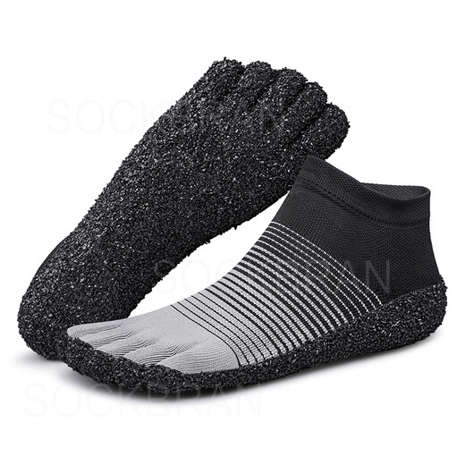 LINBUXAN five-finger socks, bran shoes, indoor skipping rope, women's yoga, Pilates comprehensive training, home thumb separation, men's fitness exercise 3533 black, split-finger style 44