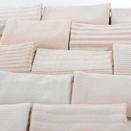 Fantasy fabric organic cotton natural colored cotton stripes infant pure cotton fabric knitted jersey thread green 4mm stripe half meter