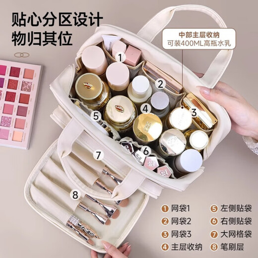 CKULH British cosmetic bag for women 2026 new portable large-capacity outing cosmetic case cosmetics toiletry bag storage bag rose pink patch bag large-capacity classified storage