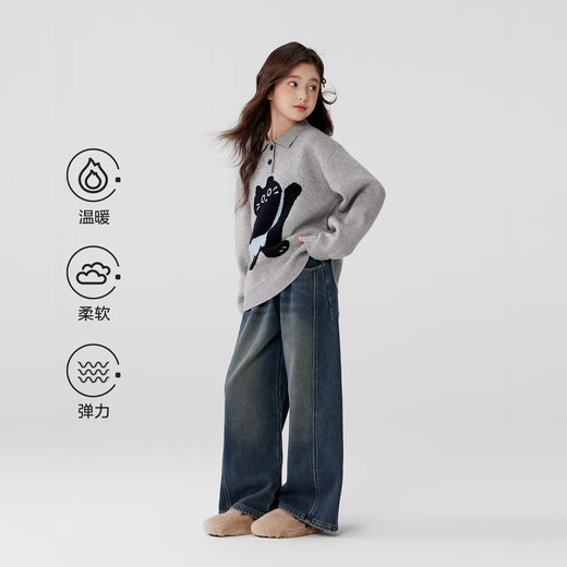 Zuoxi girls sweater polo shirt children's autumn and winter new style girls warm inner sweater red 160 New Year's clothing