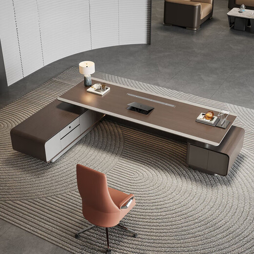 Office furniture new light luxury CEO desk boss desk workbench chairman E0 level environmental protection boss 2.4m boss desk E0 level environmental protection