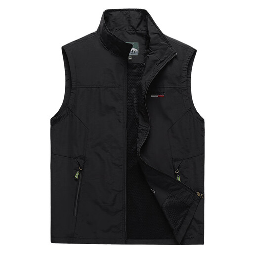 Xiaohongshu popular men's casual vest spring and autumn large size outdoor fishing travel vest middle-aged and elderly dad thin light gray L