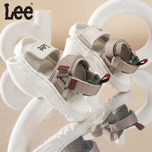 Lee children's shoes summer children's sandals girls black hollow sports beach shoes boys and girls beige 26 recommended foot length 159.5mm