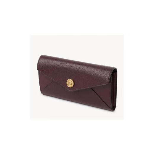 Chloe women's wallet with multiple card slots for document storage, daily carry, anti-wear, dark red embossed leather, red, one size fits all