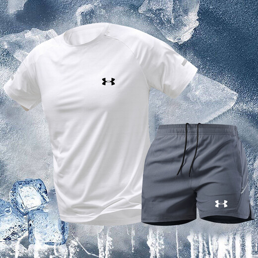 Under Armor fitness long-sleeved men's loose elastic half-zip sports t-shirt American running autumn and winter basketball training cycling jersey black 2XL recommended 170-190Jin Jin equals 0.5 kg