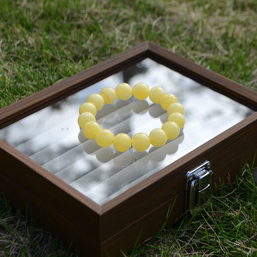 Her Generation White Flower Beeswax Bracelet Natural Raw Mineral Russian Material Demonic Flower Bracelet Valentine’s Day Birthday Gift 14MM (0.5)