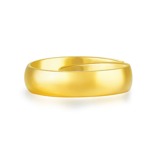 Gold supreme gold ring plain circle smooth wide surface large version pure gold 999 live ring birthday gift for women priced at 6.66 grams