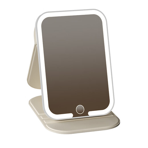 Printed pattern desktop makeup mirror student dormitory office dressing portable desktop folding flip mirror cute briquettes edge folding mirror small (10.5*7.5cm)