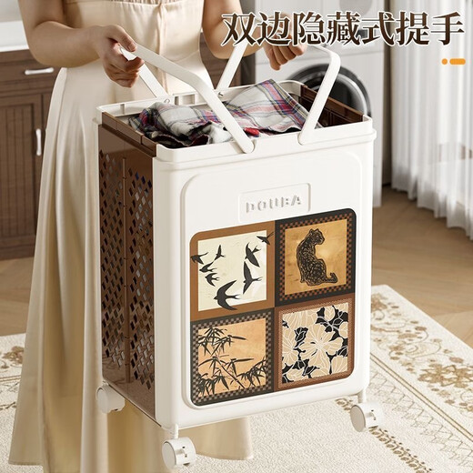Hakkainiao dirty clothes basket with wheels for home high-looking bathroom clothes storage basket bathroom laundry basket high-end foldable