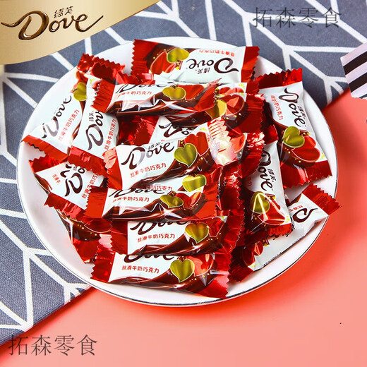 Dove chocolate 4.5g small pieces in bulk, silky smooth high-end wedding candy, special casual snacks, bulk 500g (1 Jin Jin is equal to 0.5 kg), rich dark chocolate (each Jin Jin is equal to 0.5 kg, about 78 pieces), bagged 4.5g