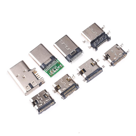 Type-C male female base patch direct plug socket USB-3.16P16P4 pin data interface fast charging plug Type-C female base 6p vertical patch 10H No Specifications