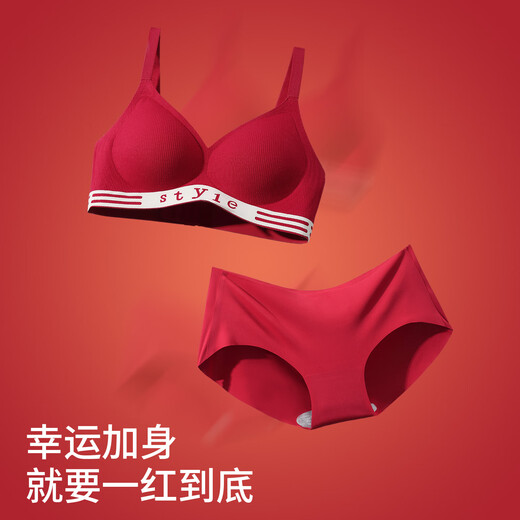 Miss Polly's bright red zodiac year underwear set for women 2026 Year of the Horse clothes, socks, scarf gift box 6. zodiac year underwear set 2 sets + scarf + 4 pairs of horse year socks (with gift box gift bag) M (34/75ABC universal) M one size fits all