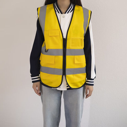 Raft core vest reflective vest high-end construction fluorescent worker traffic luminous clothing jacket night riding construction safety clothing fluorescent yellow