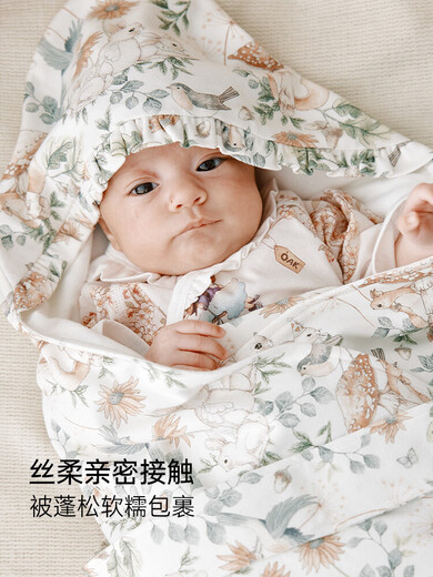 Oak Family Newborn Baby Quilt, French Bean Velvet Soothing Blanket, Anti-jumping Removable Quilt Core, Little Prince (Bean Velvet Removable Quilt Core) 90x90cm