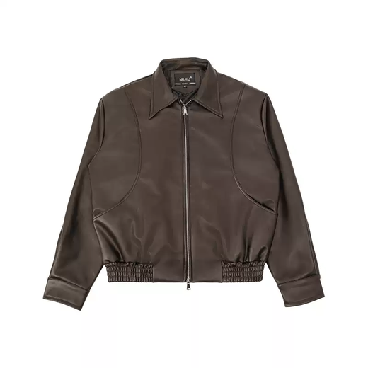 Jiayupishuai cleanfit loose leather jacket for men American retro motorcycle men's short velvet thickened leather jacket brown XL XL