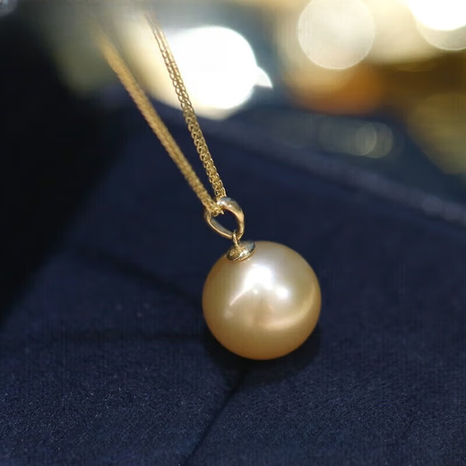 Weiyang 2025 Gold Store Light Gold Ocean Seawater Gold Bead Pendant for Women 18k Gold Plated Dry Rose Pearl 10mm
