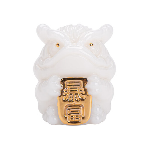 SUSHI CERAMICS high-end ice jade porcelain, golden toad tea pet ornaments, tea table and office desk decoration, holiday gifts for friends