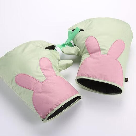 Fantasy bicycle handlebar cover winter tram warm and rainproof electric bicycle windshield gloves coldproof waterproof thickened handlebar pink rabbit handlebar cover (thickened version)