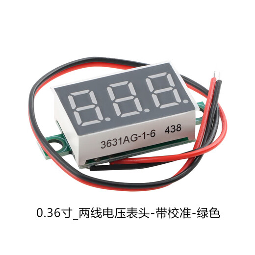 YourCee0.28/0.36-inch two-wire three-wire voltmeter variable precision digital display/digital voltmeter reverse connection protection 0.36-inch_two-wire voltmeter-with calibration-green No Specifications