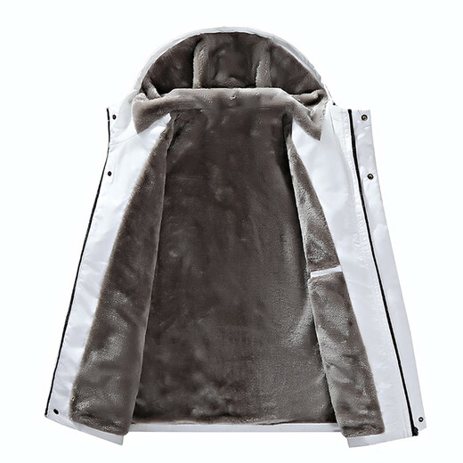 Woodpecker Plush Padded Jacket Men's Winter 2025 New Men's Padded Jacket Thickened Warmth Versatile Down Jacket D09 White Plush Padded Jacket Fashion & Warmth XL Recommended 120-140Jin Jin equals 0.5kg