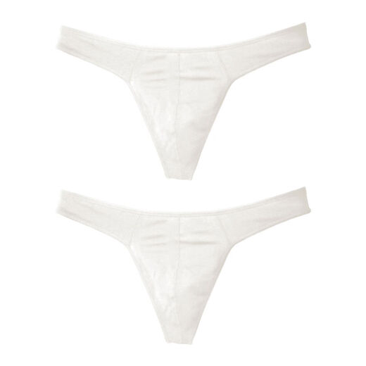 Men's summer breathable cotton thong non-restrictive underwear sports briefs sexy running seamless T-pants white, white M90-120Jin Jin equals 0.5 kg