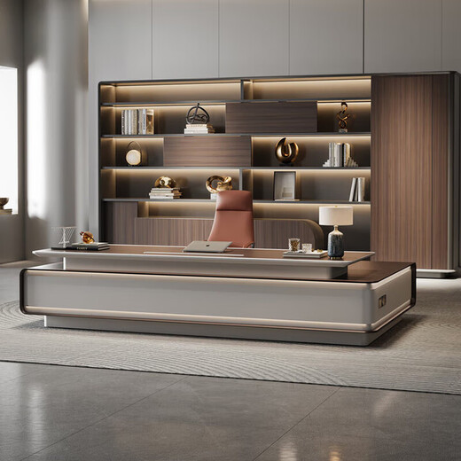 Office furniture new light luxury CEO desk boss desk workbench chairman E0 level environmental protection boss 2.4m boss desk E0 level environmental protection