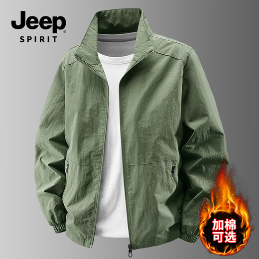 JEEP SPIRIT Jacket Men's 2025 New Autumn and Winter Stand Collar Outdoor Top Jacket 8919 Dark Gray XL