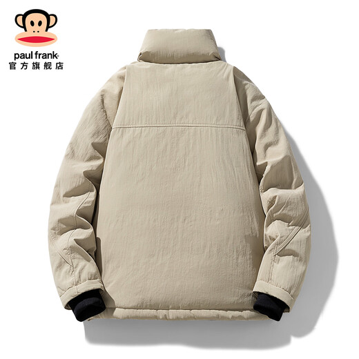 Big mouth monkey (paul frank) stand collar contrasting color cold-proof cotton coat for men in winter new fashion brand warm thickened cotton coat casual versatile cotton jacket black official authentic L recommended 125-145Jin Jin equals 0.5 kg
