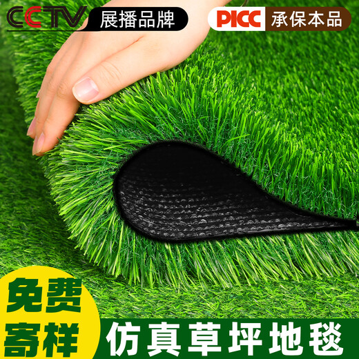 Fake turf simulated lawn green carpet outdoor artificial plastic artificial bionic outdoor insulation fence football field 2.5 cm newly upgraded encrypted high-quality spring grass 15 square meters 1 meter wide * 15 meters long